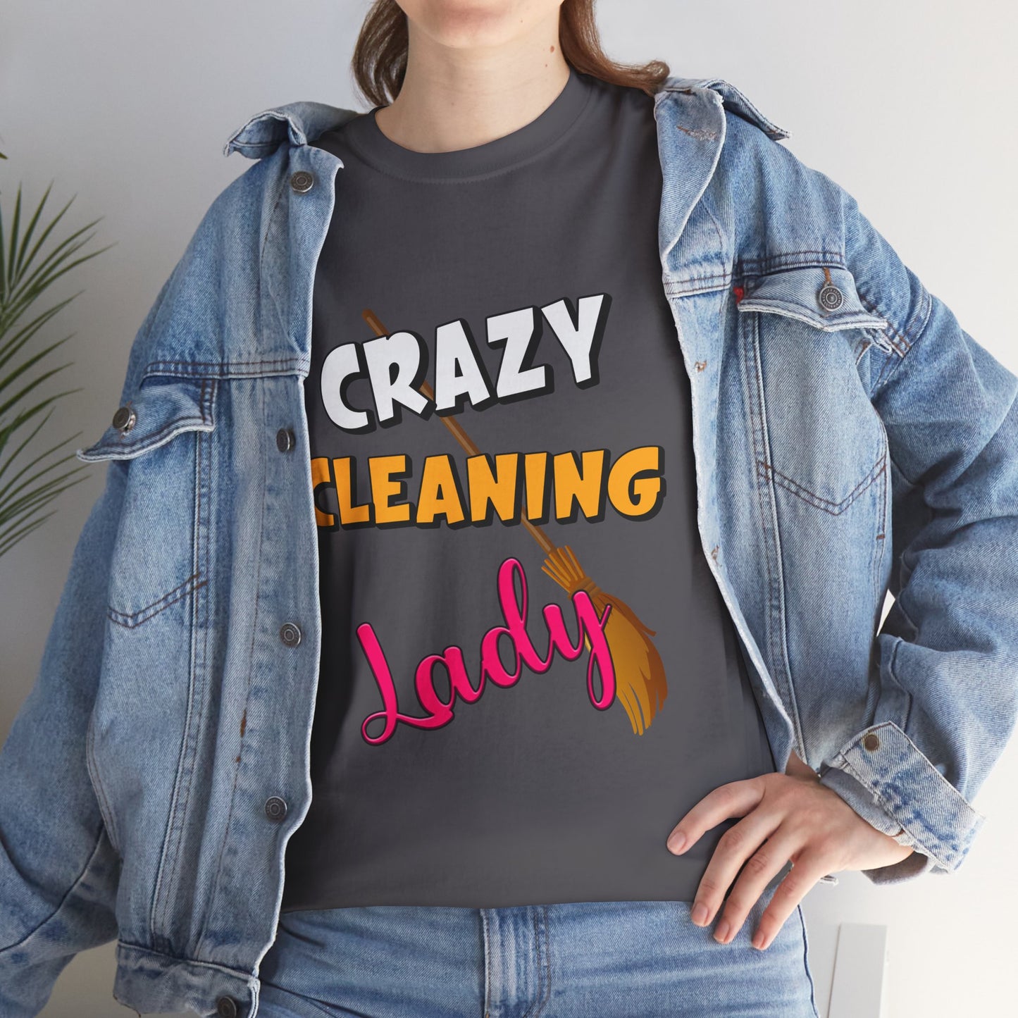 Crazy Cleaning Lady - Premium Unisex Heavy Cotton Tee