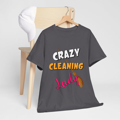 Crazy Cleaning Lady - Premium Unisex Heavy Cotton Tee