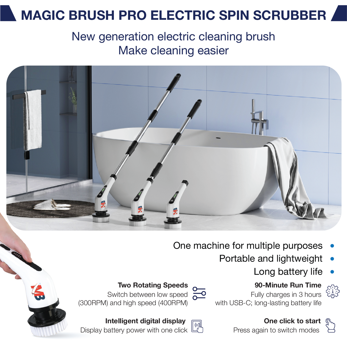 Magic Brush Pro®  Ultimate Electric Spin Scrubber