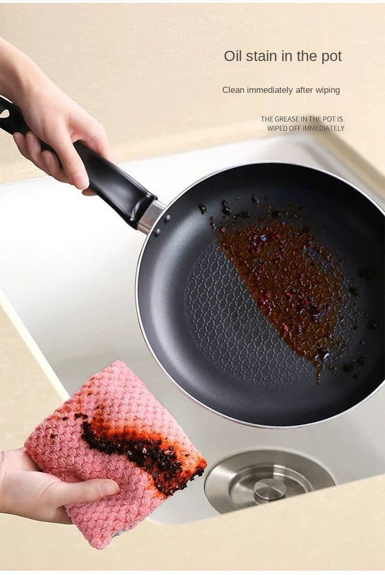 Kitchen daily dish towel, dish cloth, kitchen rag, non-stick oil, thickened table cleaning cloth, absorbent scouring pad