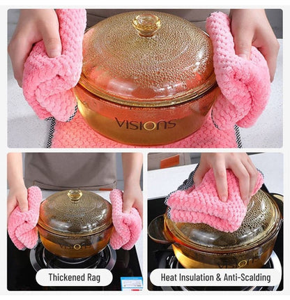 Kitchen daily dish towel, dish cloth, kitchen rag, non-stick oil, thickened table cleaning cloth, absorbent scouring pad