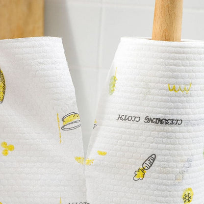 Disposable Kitchen Paper Lazy Cloth Oversized Roll Thickened Non-woven Fabric Household Dry and Wet Dual-purpose Dishwashing - Magic Brush