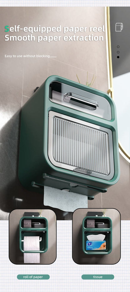 Punch-Free Paper Holder Waterproof Toilet - Magic Brush