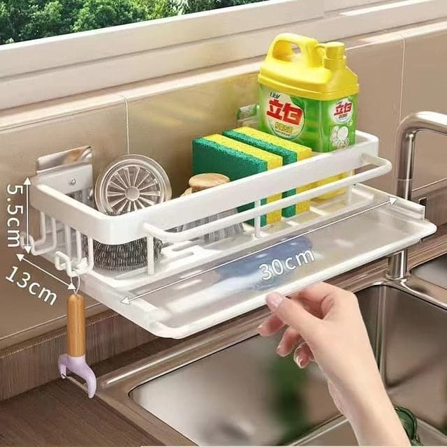 Space Aluminum Kitchen Storage Rack Sink Drain Rack Sponge Organizer Hanging Soap Drainer Shelf Basket Bathroom Shampoo Shelves - Magic Brush